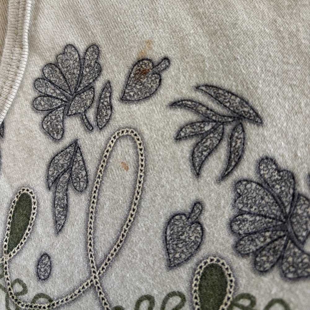 Vtg Tangents 3/4 Sleeve Bohemian Shirt Green Floral No Size Fairy Whimsical Y2K - Picture 9 of 10
